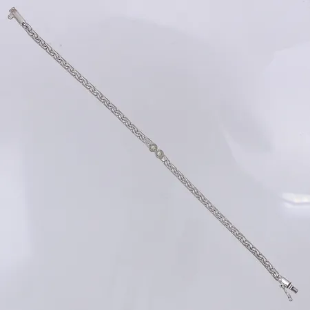 Armband vita stenar längd 18,8cm bredd 3,4mm, 835/1000 silver Vikt: 7,1 g