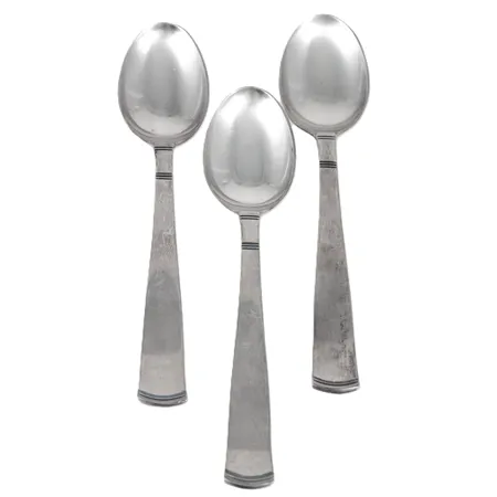 Tre kaffeskedar Rosenholm längd 122mm, silver 49,5g.