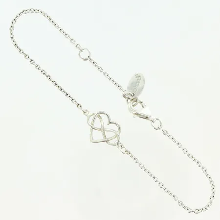 Armband Sahara längd 18-20cm bredd 2-10mm, integrerat hjärta med evighetstecknet, silver 925/1000 Vikt: 3,1 g