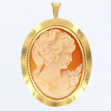 Hänge/brosch camé 39x37mm, bruttovikt: 6,7gram, 18K Vikt: 0 g