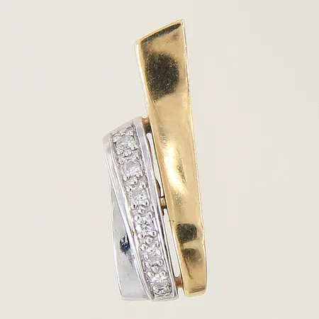 Hänge med diamanter 6 x ca 0,01ct 19x7mm delvis vitguld 18K Vikt: 1,7 g
