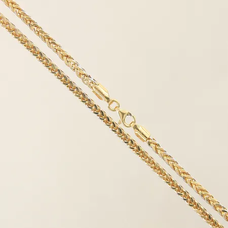 Kedja Rävsvans längd 45cm bredd 2,6mm tvåfärgad 18K  Vikt: 8,6 g