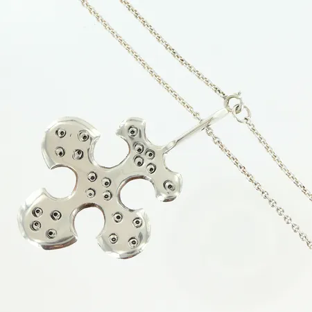 Kedja med hänge Ankarlänk 57cm bredd 2mm, hänge 66x44mm, silver 830/1000 Vikt: 25,2 g