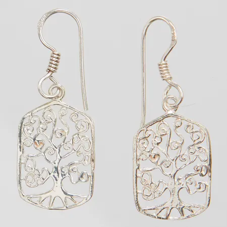 Örhängen träd genombruten dekor 34x13mm, krok, silver 925/1000 Vikt: 1,9 g på auktion i City hos Pantbanken Sverige