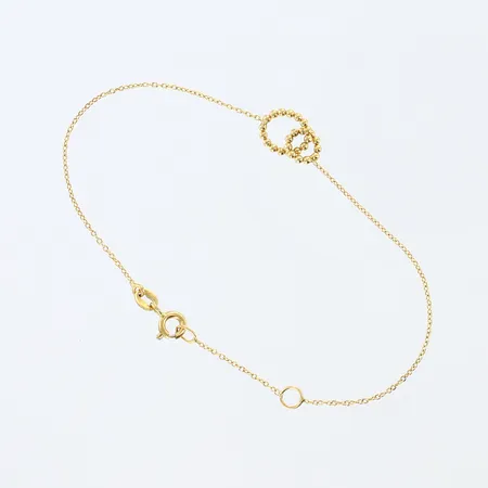 Armband dubbelringar GHA, längd: 16,5-18,5cm, bredd: 0,8-8mm, 18K Vikt: 1,2 g