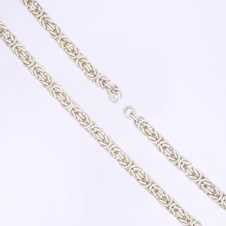 Halskedja kejsarlänk, längd 60cm, bredd 8mm, saknar lås, silver 925/1000 Vikt: 156 g