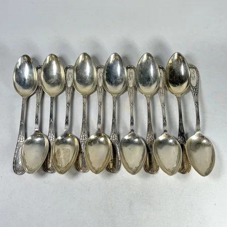 12 st matskedar 22cm, silver 830/1000 Vikt: 970 g