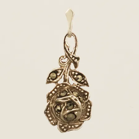 Hänge med markasiter 30x12,2mm silver Vikt: 1,8 g