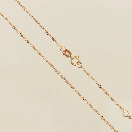 Kedja Singapore längd 42- 45cm bredd 1,1mm 18K Vikt: 1,4 g
