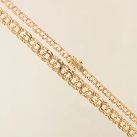 Collier doserad Bismarck längd 50,5cm bredd 4,8-9,8mm 18K Vikt: 34,7 g