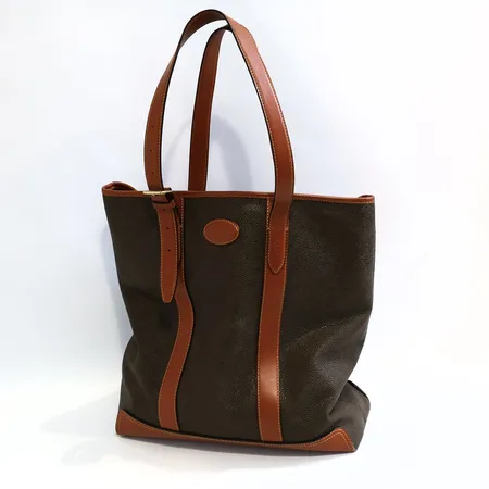 Väska Mulberry heritage tote, scotchgrain, grön/brunt läder, 40x36x13cm, bra begagnat skick, inga tillbehör Vikt: 0 g