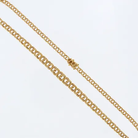 Collier Bismarck doserad, längd: 42cm, bredd: 4-7mm, slapp kistlås, 18K Vikt: 21,2 g