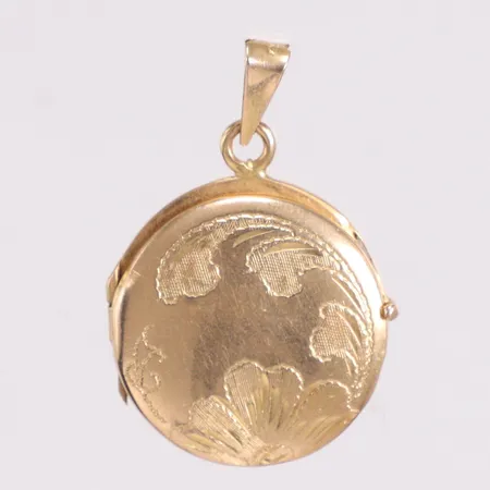 Medaljong fotogömma längd 3,0cm, mindre skador på baksidan 18K Vikt: 4,2 g
