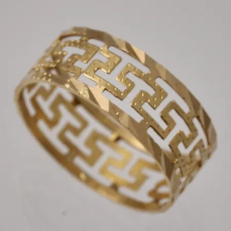 Ring, stl 17¾, bredd 7,4mm, 14K guld, vikt 1,14g.