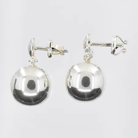 Örhängen kulor Ø12 mm längd 20 mm, ostämplade, silver. Vikt: 6,2 g
