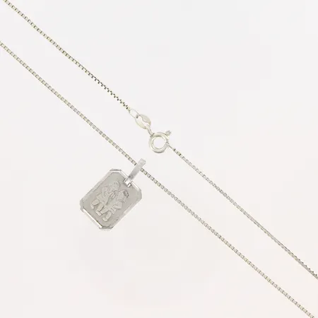 Kedja Venezia längd 38,5cm, bredd 1mm, hänge stjärntecken tvillingarna 23x12mm, silver 925/1000 Vikt: 3,8 g