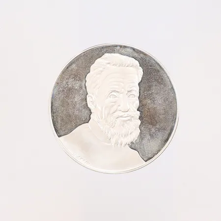 Minnesmynt, Della Nascita Di Michelangelo Quinto Centenario, med etui, 925/1000 silver Vikt: 21,8 g