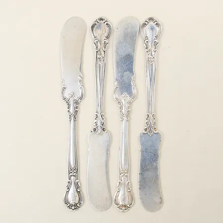 4 Smörknivar Gorham Chantilly 15cm silver 925/1000 Vikt: 86,2 g
