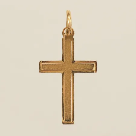 Hänge kors längd 28mm inklusive ögla bredd 14mm 14K Vikt: 1,4 g