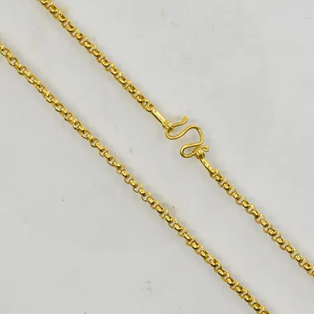 Kedja för barn Thaiguld längd 32 cm, bredd 3 mm, 23K. Vikt: 7,6 g
