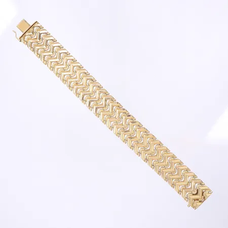 Armband 19,5cm, bredd 20mm, kistlås, 18K Vikt: 36,8 g