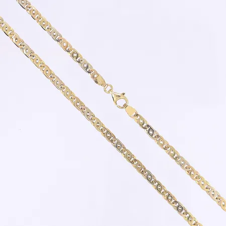 Halscollier GFAB trefärgat, längd 51cm, bredd 4mm, 18K Vikt: 22,4 g