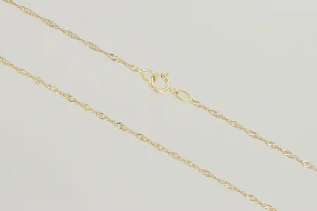 Halskedja singapor längd 64,5 cm bredd 2 mm, 14K Vikt: 2,7 g på auktion i Växjö hos Pantbanken Sverige