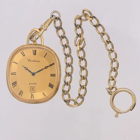 Hängur Certina quartz, står still kedja 24,5cm, metall Skickas med postpaket.