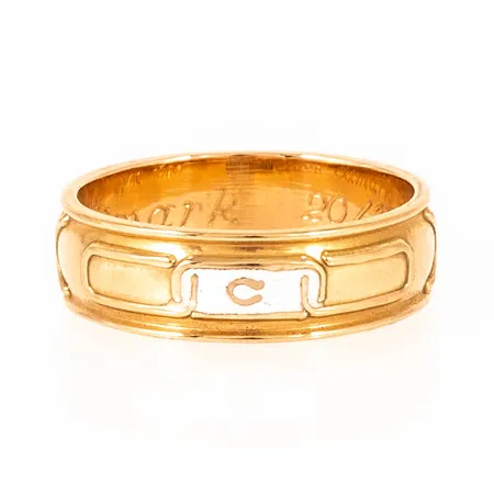 Ordensring stl:18¼ bredd 6mm, gravyr, 18K 5,6g.