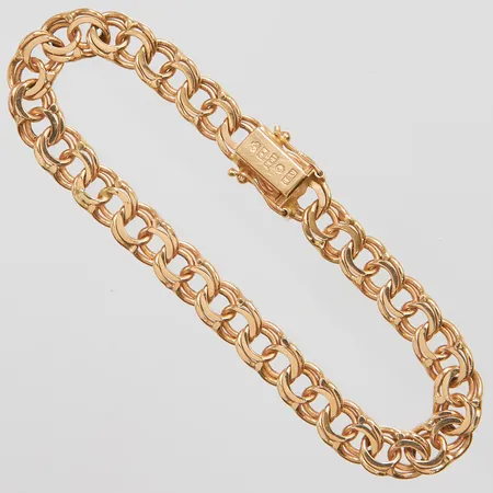 Armband Bismarck längd: 18,5cm, bredd: 7mm, svenska stämplar, 18K Vikt: 18,2 g