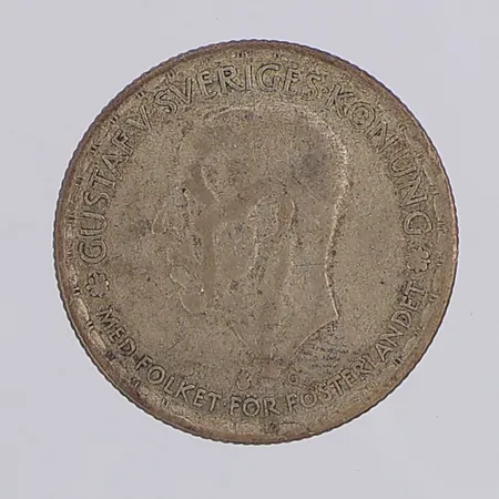 Mynt Gustaf V 1kr 1944, 400/1000 silver Vikt: 7 g