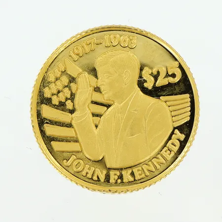 Mynt John F.Kennedy Ø14mm, 24K Vikt: 1,2 g