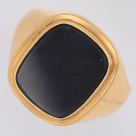 Klackring onyx stl:20, importstämpel, 18K Vikt: 10,4 g