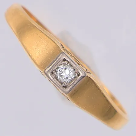 Ring diamant ca 0,04ct stl:17 ½, 18K Vikt: 2,3 g