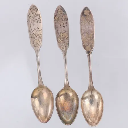 3 Kaffeskedar modell Tornedal 12cm, 830/1000 silver Vikt: 50,3 g