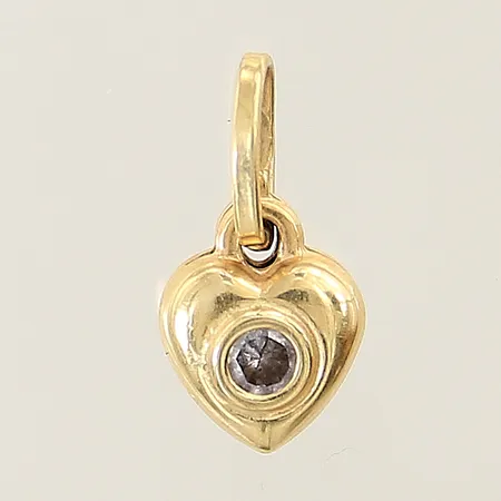 Hänge hjärta med vit sten 17x8mm 18K Vikt: 0,7 g