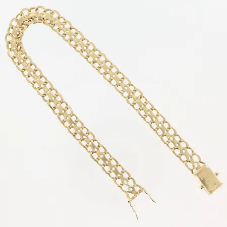 Armband X-länk, 21cm, bredd 7mm, defekt lås, 18K Vikt: 15,9 g