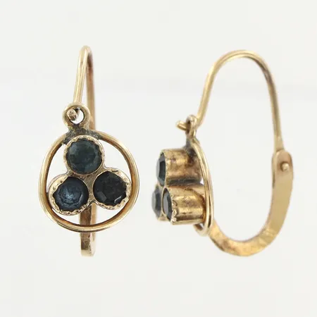 Örhängen med stenar 16x7mm, 14K. Vikt: 1,4 g