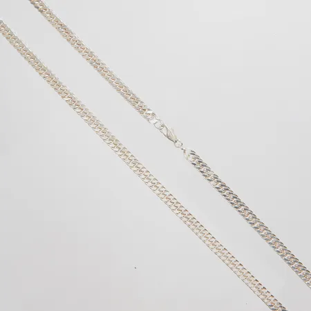 Kedja manglad pansar längd: 50cm, bredd: 5,1mm, italienska stämplar, silver 925/1000 Vikt: 30,6 g