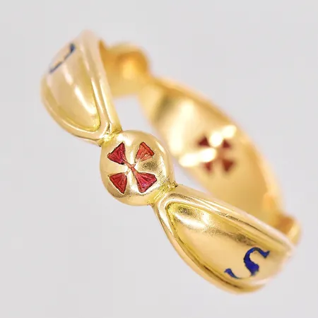 Ring stl:21½ bredd 6mm 18K Vikt: 8 g