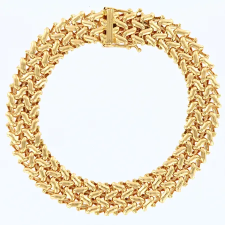 Armband längd: 20,5cm, bredd: 10,5mm, 18K Vikt: 26 g
