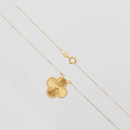 Collier med blomma ankar kedja längd: 41-46cm bredd: 0,5mm, 18K Vikt: 1,4 g