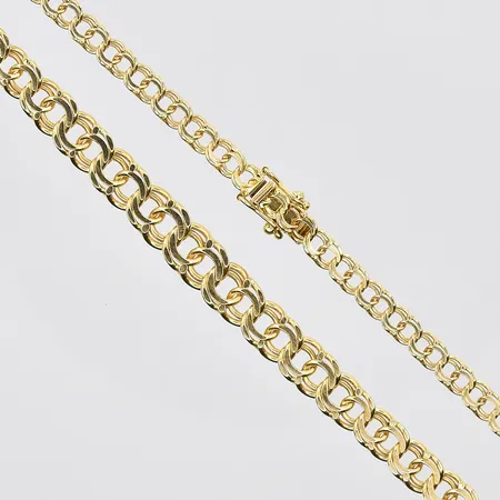 Collier Bismarck längd 44½ cm doserat bredd 5-9 mm, 18K. Vikt: 20,1 g