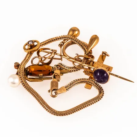 Diverse defekt/graverat guld 18K 11,0g.
