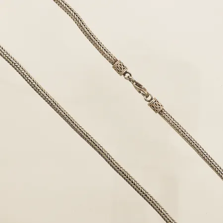 Collier Rävsvans längd 45cm, bredd 4,3mm ojämn länk silver 925/1000 Vikt: 45,1 g