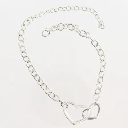 Armband Guldfynd längd 18,5-24cm, bredd 4-13mm, integrerade hjärtan, silver 925/1000 Vikt: 6,8 g
