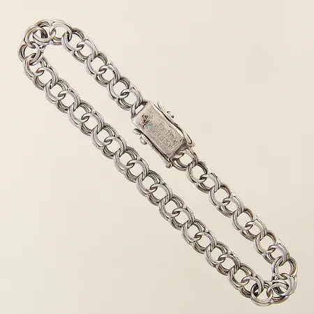 Armband Bismarck längd 17,5cm bredd 6mm silver 830/1000 Vikt: 7,1 g
