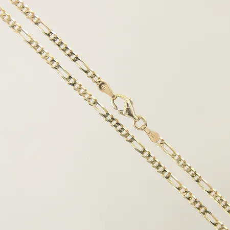 Kedja Figaro längd 46,5cm bredd 2,6mm lås något skev 14K Vikt: 6,9 g
