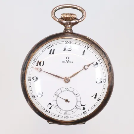 Fickur Omega, Ø49mm, boettnummer:9506860, verknummer: 8702602, silver i inner och ytterboett, 800/1000 silver, bruttovikt 69,2g Vikt: 69,2 g