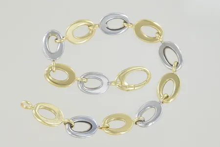 Armband 2 färger längd 19,5 cm, bredd 9 mm, 18K  Vikt: 10,4 g
